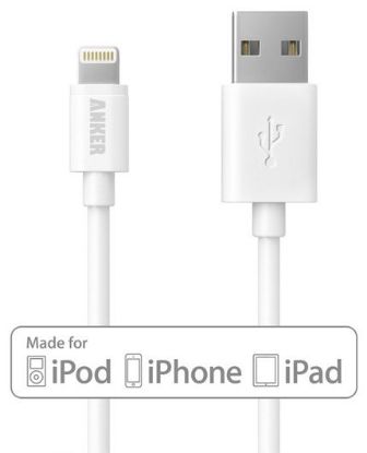 تصویر  کابل اتصال یو اس بی (لایتنینگ) انکر با استاندارد MFi برای شارژ و انتقال اطلاعات آیفون و آیپد