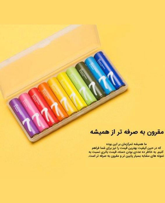 تصویر  باتری نیم قلمی آلکالاین شیائومی مدل ZI7 بسته 10 عددی