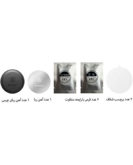 تصویر  پایه نگهدارنده گوشی بر روی دریچه کولر خودرو و خوشبوکننده هوا بیسوس