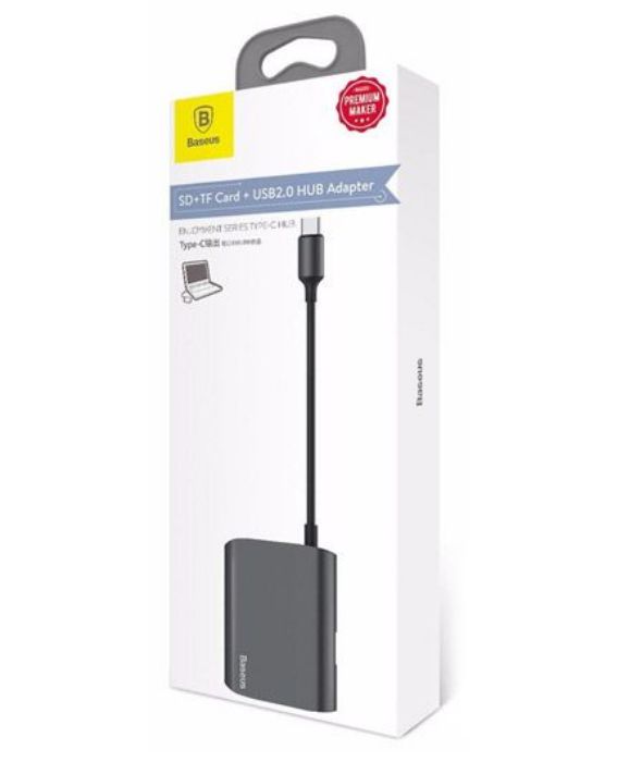 تصویر  هاب تبدیل USB Type-C به USB 2.0 و کارتخوان بیسوس مدل BS-UC25