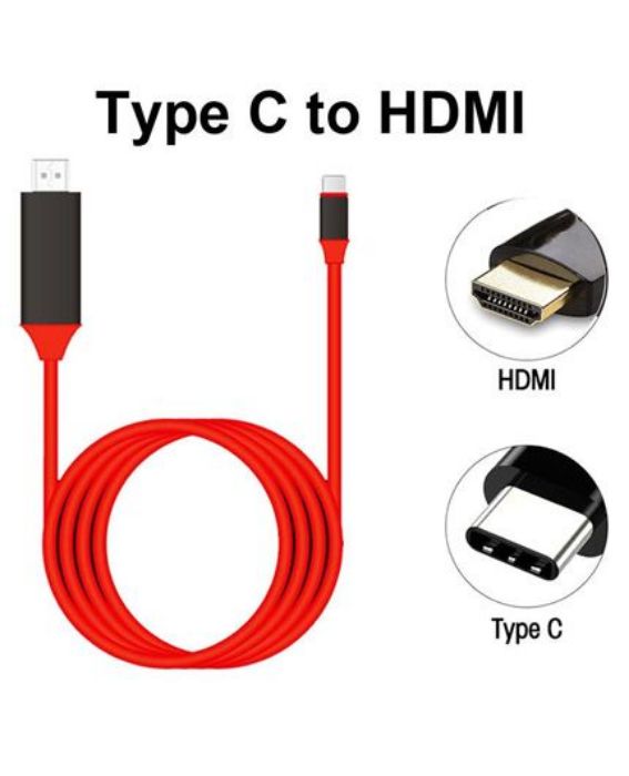 تصویر  کابل تبدیل USB-C به HDMI جهت اتصال گوشی های دارای درگاه USB Type-C به تلویزیون - 2 متر