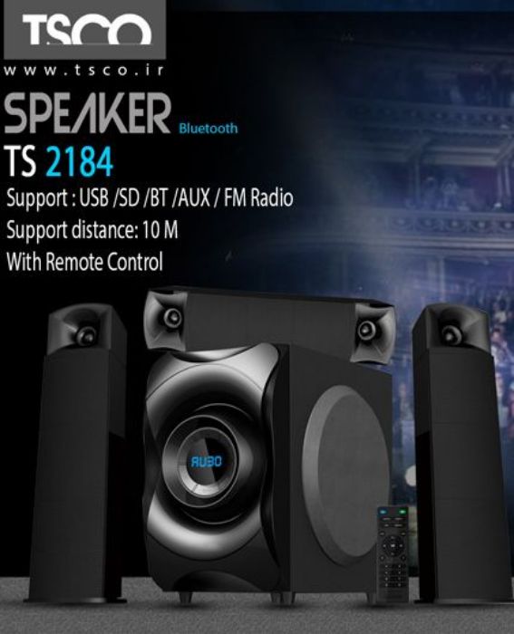 تصویر  پخش کننده موسیقی و اسپیکر 4 تکه کامپیوتر و لپ تاپ تسکو مدل TS 2184