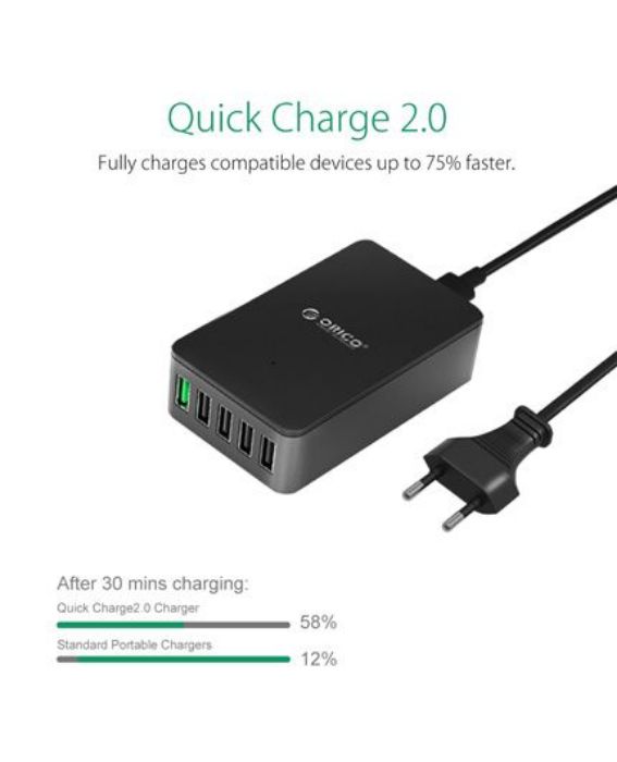 تصویر  شارژر رومیزی اوریکو مدل QSE-5U (پنج پورت)