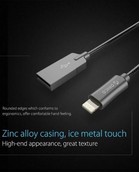 تصویر  کابل 1 متری شارژ و انتقال اطلاعات USB 2.0 به Lightning اوریکو برای شارژ و انتقال اطلاعات آیفون و آیپد مدل LTS-10