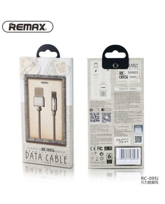 تصویر  کابل 95 سانتی‌متری شارژ و انتقال اطلاعات USB 2.0 به لایتنینگ ریمکس مدل RC-095i