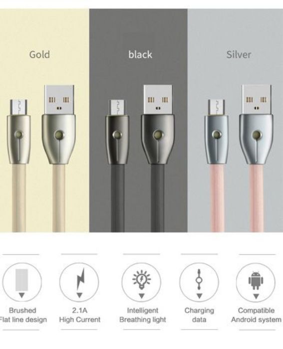 تصویر  کابل یک متری شارژ و انتقال اطلاعات USB 2.0 به MicroUSB ریمکس مدل RC-043m