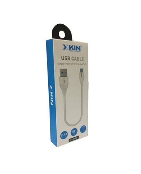 تصویر  کابل 20 سانتیمتری شارژ و انتقال اطلاعات USB 2.0 به میکرو یو اس بی ایکس کین