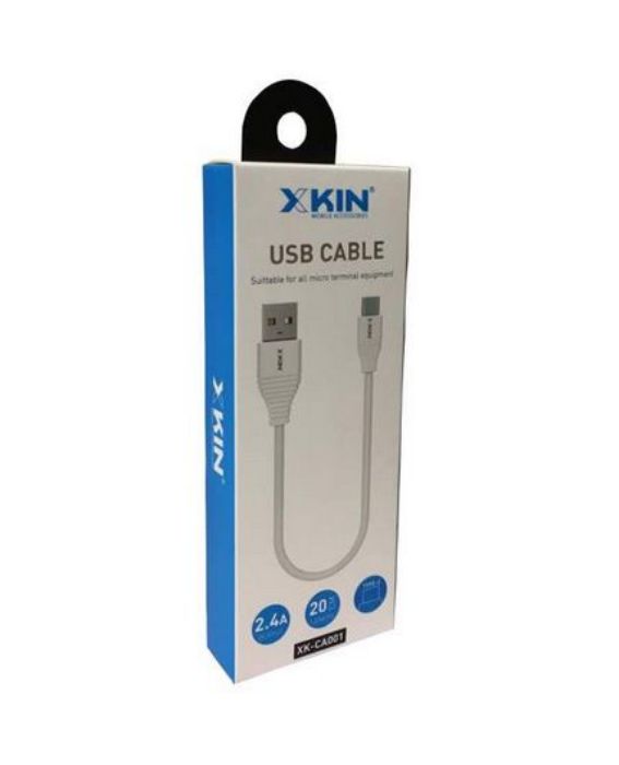 تصویر  کابل 20 سانتیمتری شارژ و انتقال اطلاعات USB 2.0 به تایپ سی ایکس کین