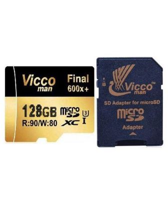تصویر  کارت حافظه ویکومن فاینال میکرو اس دی ایکس سی 128 گیگابایت کلاس 10 با سرعت 90 مگابایت در ثانیه به همراه آداپتور تبدیل