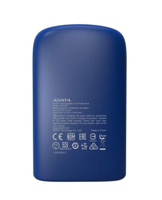 تصویر  پاوربانک ای دیتا مدل P10050V ظرفیت 10050 میلی آمپر ساعت