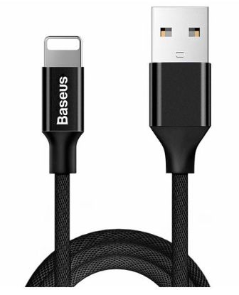 تصویر  کابل 1.8 متری شارژ و انتقال اطلاعات USB به Lightning باسئوس مدل Yiven