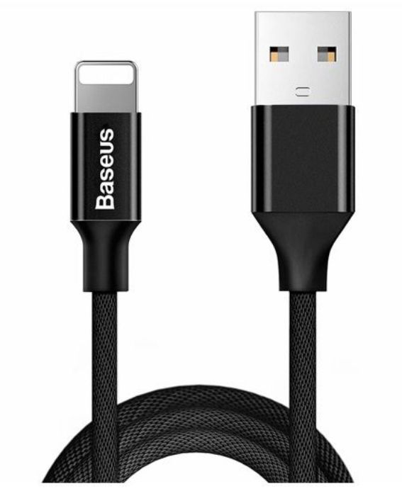 تصویر  کابل 1.8 متری شارژ و انتقال اطلاعات USB به Lightning باسئوس مدل Yiven