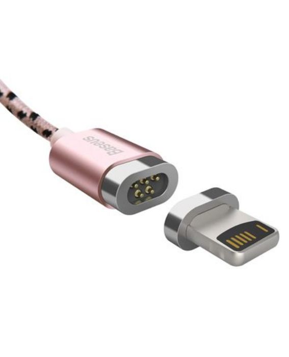 تصویر  کابل مغناطیسی یک متری شارژ و انتقال اطلاعات USB به Lightning باسئوس مدل Insnap