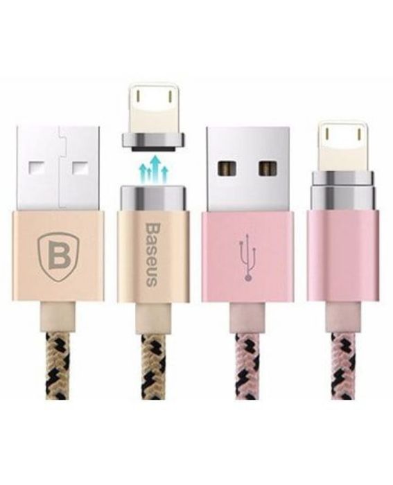 تصویر  کابل مغناطیسی یک متری شارژ و انتقال اطلاعات USB به Lightning باسئوس مدل Insnap