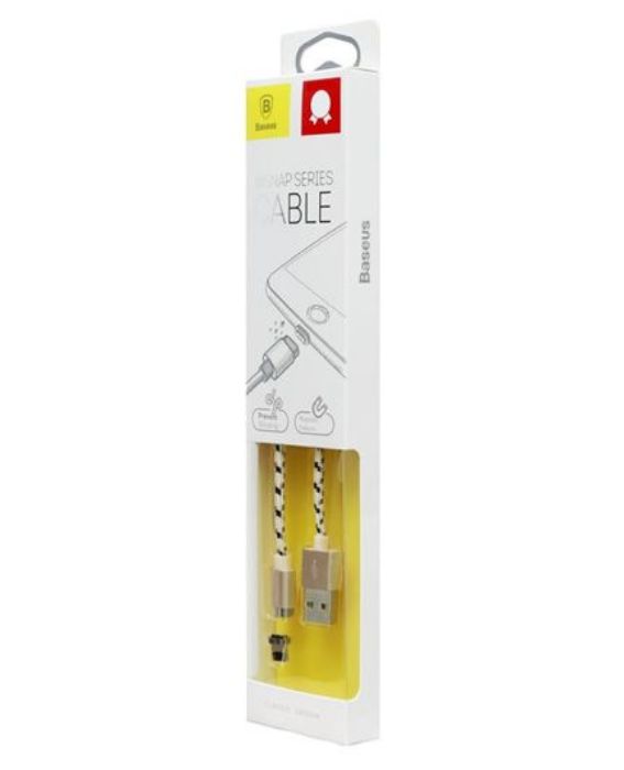 تصویر  کابل مغناطیسی یک متری شارژ و انتقال اطلاعات USB به Lightning باسئوس مدل Insnap