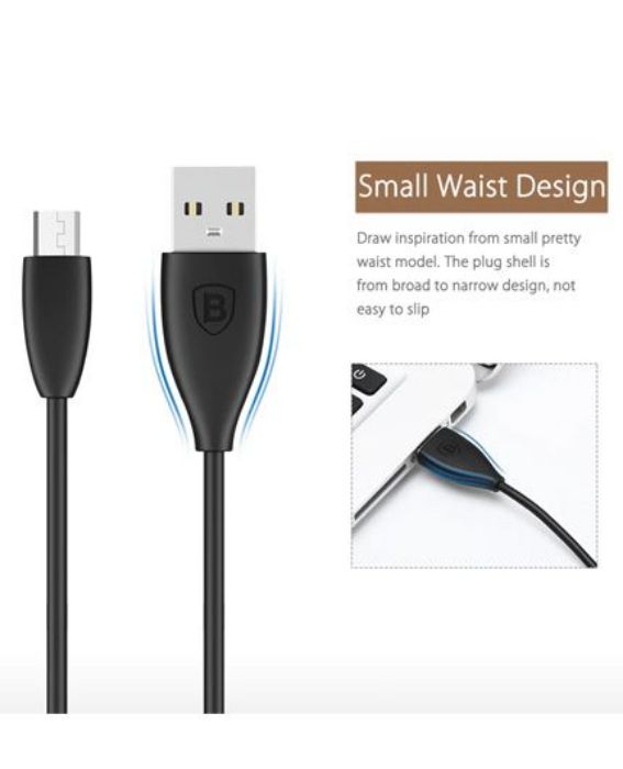 تصویر  کابل یک متری شارژ و انتقال اطلاعات USB به MicroUSB باسئوس مدل Pretty Waist