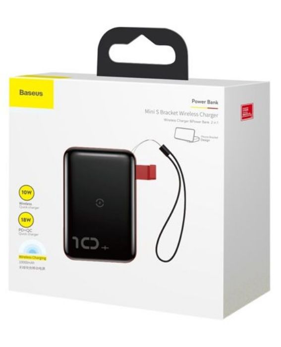 تصویر  پاوربانک باسئوس مدل Mini S Bracket ظرفیت 10000 میلی آمپر ساعت
