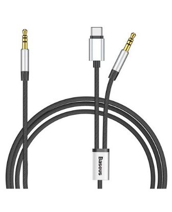 تصویر  کابل 1.2 متری تبدیل USB Type-C به خروجی صوتی 3.5mm باسئوس مدل L38