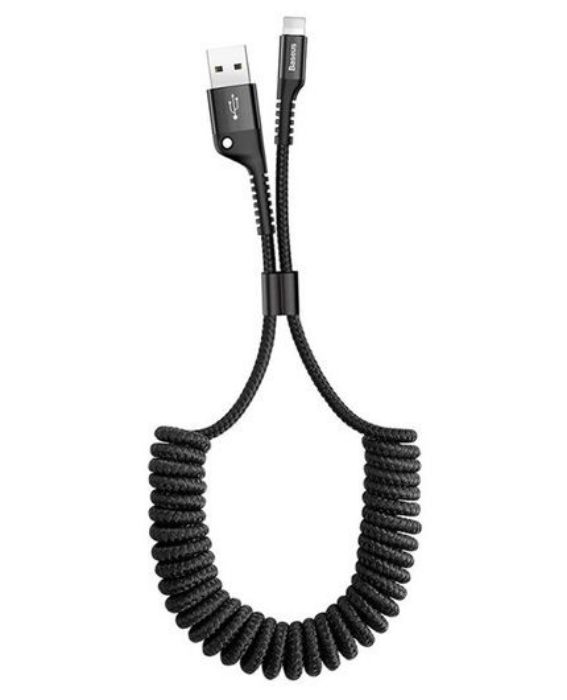 تصویر  کابل یک متری شارژ و انتقال اطلاعات USB به لایتنینگ باسئوس سری فیش آی