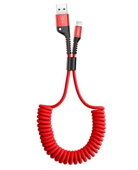 تصویر  کابل یک متری شارژ و انتقال اطلاعات USB به لایتنینگ باسئوس سری فیش آی