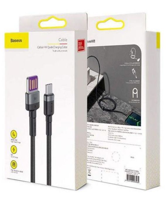 تصویر  کابل یک متری شارژ و انتقال اطلاعات USB به USB Type-C باسئوس مدل CATKLF-P91