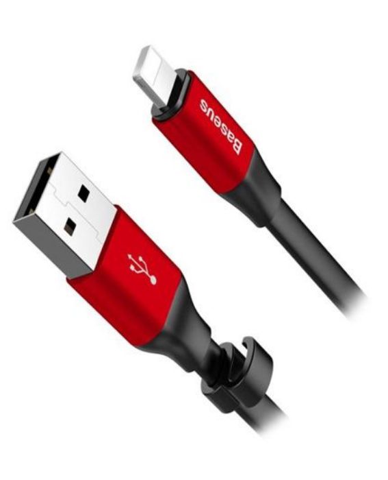 تصویر  کابل شارژ و انتقال اطلاعات 23 سانتی‌متری USB 2.0 به لایتنینگ باسئوس مدل نیمبل