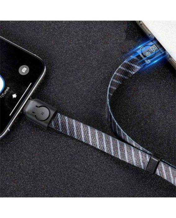 تصویر  کابل 35 سانتی‌متری شارژ و انتقال اطلاعات USB به لایتنینگ باسئوس مدل GOLDEN COLLAR
