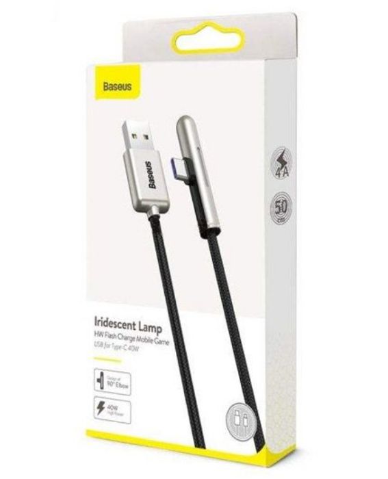 تصویر  کابل دو متری شارژ و انتقال اطلاعات USB به USB Type-C باسئوس مدل Iridescent Lamp