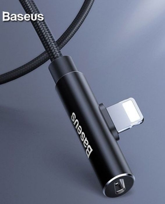 تصویر  کابل شارژ و اتصال همزمان هندزفری  120 سانتی‌متری USB به لایتنینگ باسئوس مدل Rhythm Bent Connector
