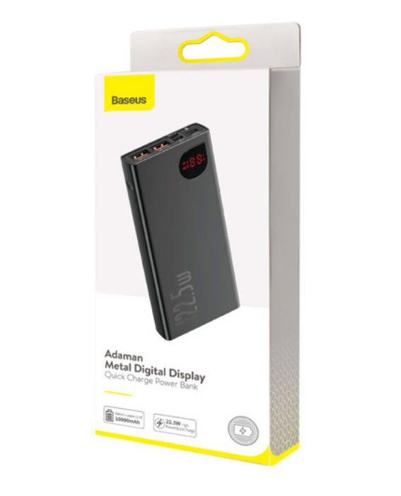 تصویر  پاوربانک باسئوس مدل Adaman Metal Digital Display ظرفیت 10000 میلی آمپر ساعت