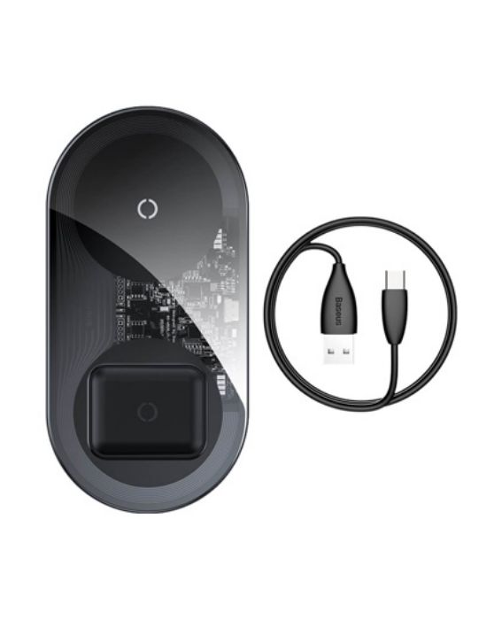 تصویر  شارژر بی سیم باسئوس مدل Max For Phones + Pods WXJK-01