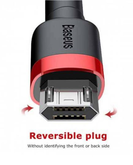 تصویر  کابل شارژ USB به microUSB باسئوس 1 متر مدل CAMKLF-B91