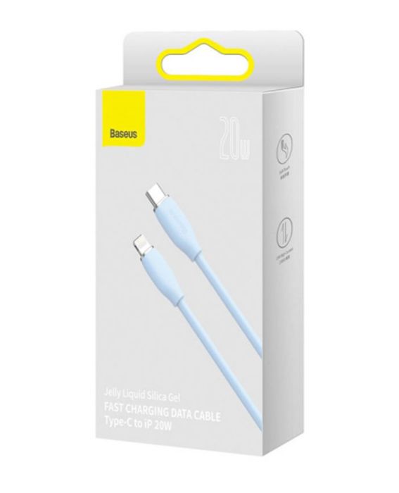 تصویر  کابل شارژ USB-C به Lightning باسئوس 1.2 متر Jelly Liquid Silica Gen Series مدل CAGD020001