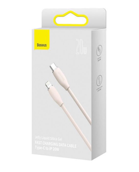تصویر  کابل شارژ USB-C به Lightning باسئوس 1.2 متر Jelly Liquid Silica Gen Series مدل CAGD020001