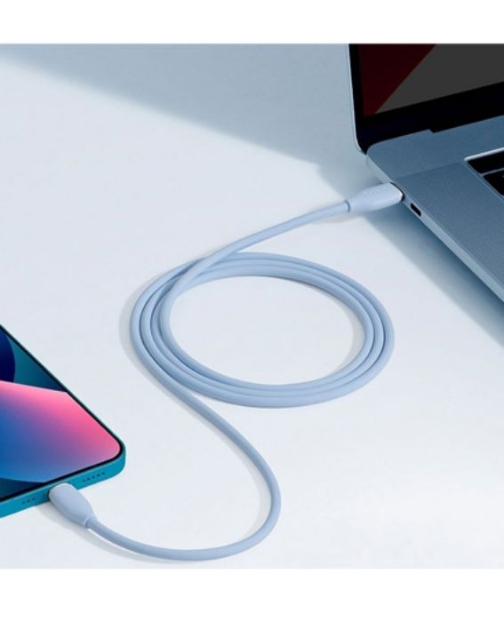 تصویر  کابل شارژ USB-C به Lightning باسئوس 1.2 متر Jelly Liquid Silica Gen Series مدل CAGD020001