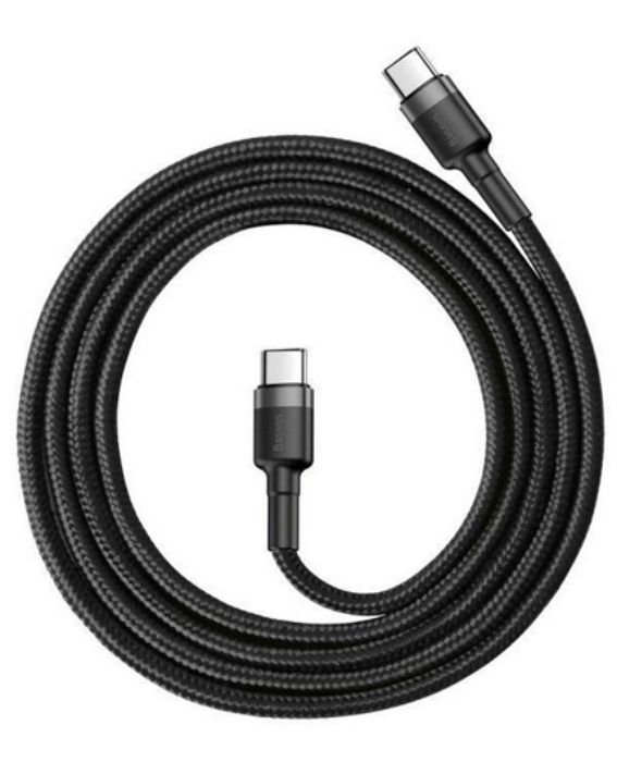 تصویر  کابل شارژ USB-C به USB-C باسئوس 1 متر مدل CATKLF-GG1