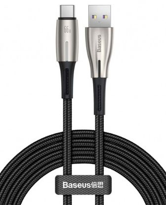 تصویر  کابل شارژ USB به USB-C باسئوس 2 متر مدل PD2.0 66W CATSD-N06