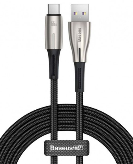 تصویر  کابل شارژ USB به USB-C باسئوس 2 متر مدل PD2.0 66W CATSD-N06