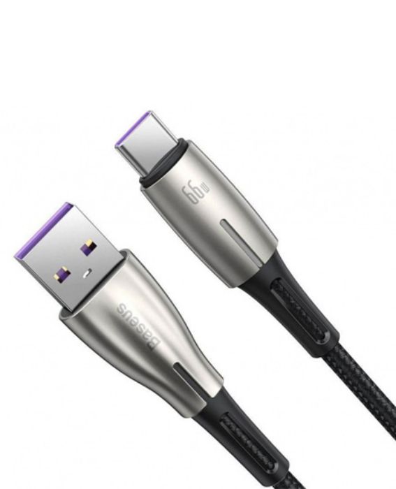 تصویر  کابل شارژ USB به USB-C باسئوس 2 متر مدل PD2.0 66W CATSD-N06