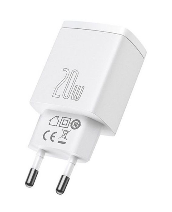 تصویر  شارژر دیواری باسئوس 20 وات مدل CCXJ-B01 (دو پورت)