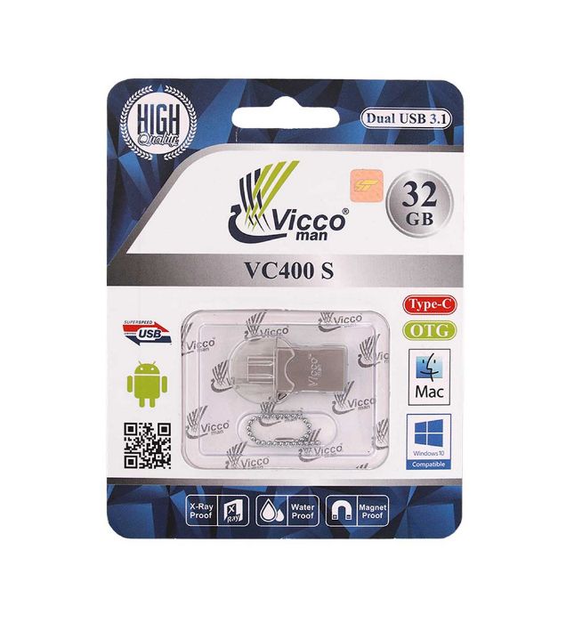 تصویر  فلش مموری OTG ویکومن مدل USB3.1 OTG TYPE-C VC400 ظرفیت 32 گیگابایت