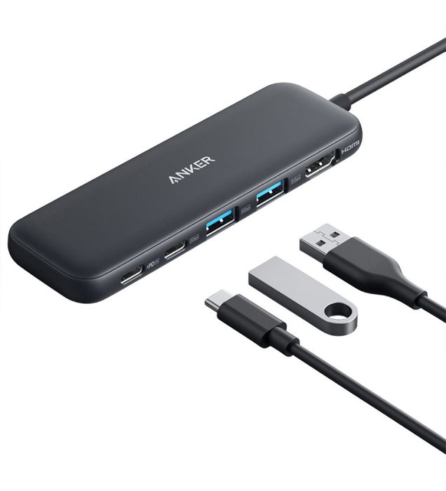 تصویر  هاب 5 پورت انکر 332 با کابل USB-C مدل A8355