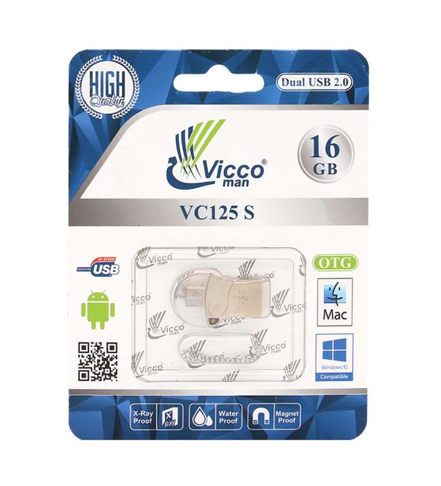 تصویر  فلش مموری ویکومن 16 گیگابایت مدل vc125 OTG USB2.0