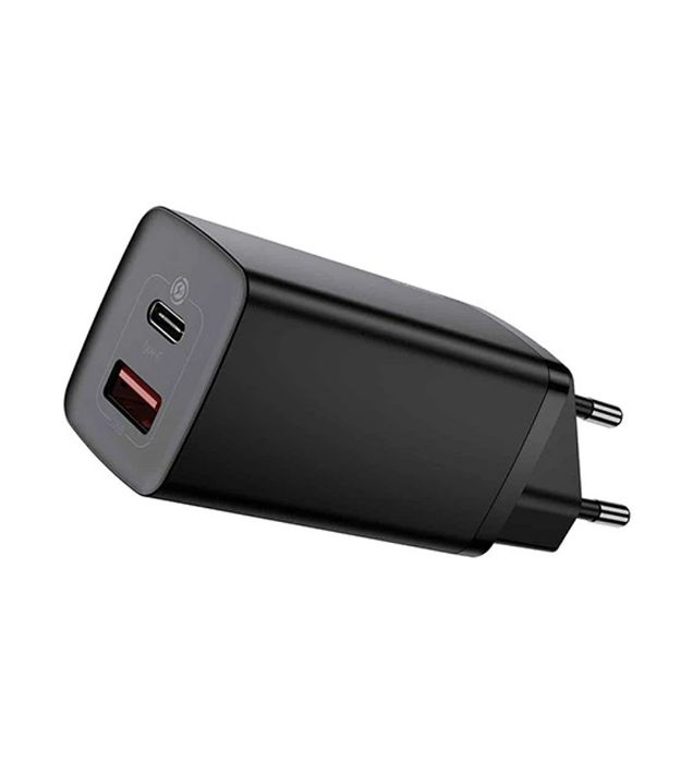 تصویر  شارژر دیواری باسئوس 65 وات مدل GaN2 Lite CCGAN2L-B EU (دو پورت)
