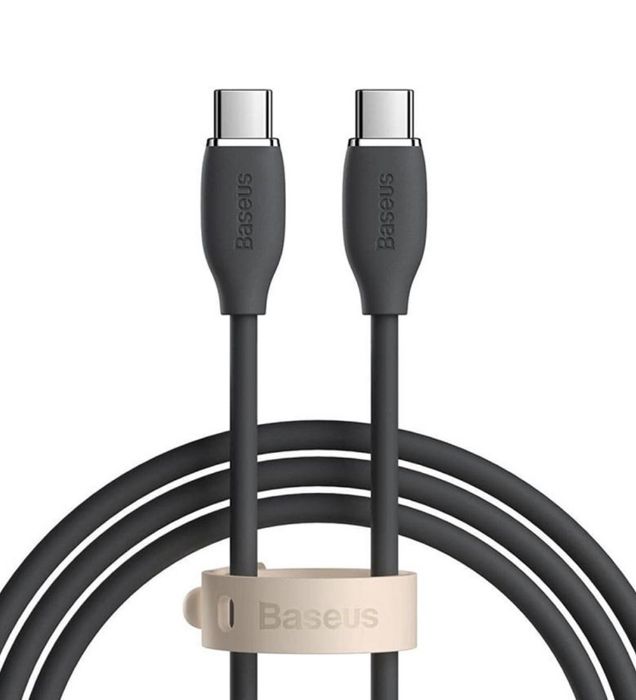 تصویر  کابل 1.2 متری شارژ USB Type-C به USB Type-C باسئوس مدل Jelly Liquid Silica Gel