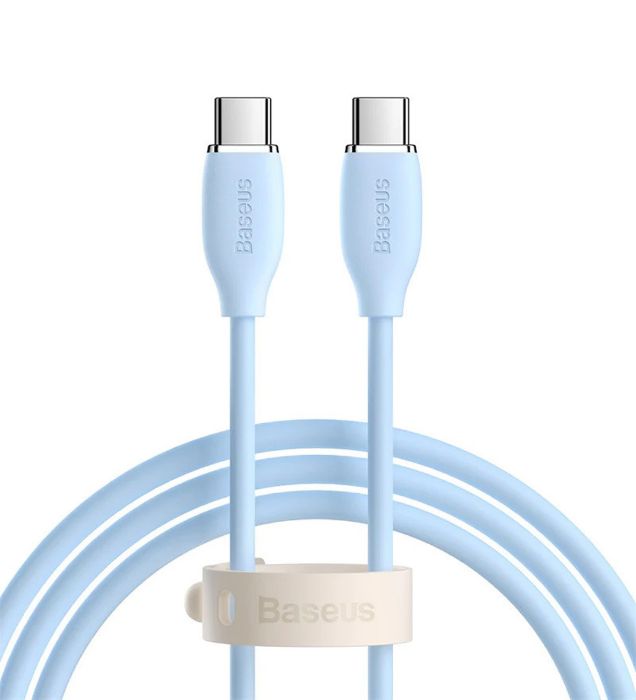 تصویر  کابل 1.2 متری شارژ USB Type-C به USB Type-C باسئوس مدل Jelly Liquid Silica Gel