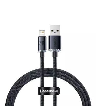 تصویر  کابل 2 متری شارژ USB به Lightning باسئوس مدل Crystal Shine Series CAJY0001