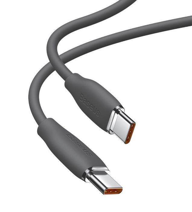 تصویر  کابل 1.2 متری شارژ USB Type-C به USB Type-C باسئوس مدل Jelly Liquid Silica Gel CAGD030001