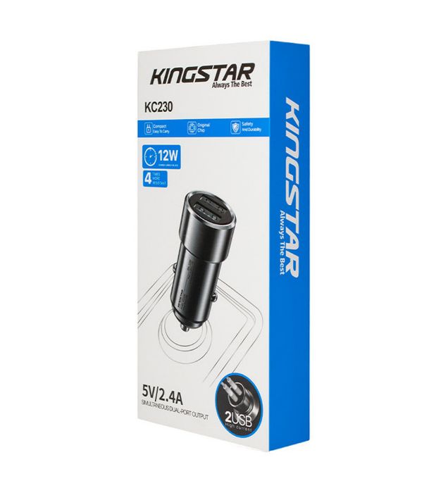 تصویر  شارژر فندکی کینگ استار مدل KC230 توان 12 وات