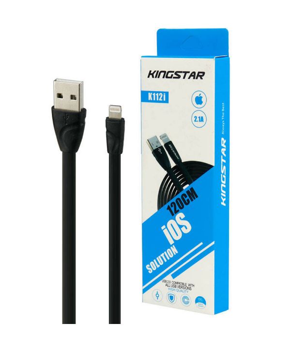 تصویر  کابل شارژ USB به Lightning کینگ استار 1.2 متر مدل K112i